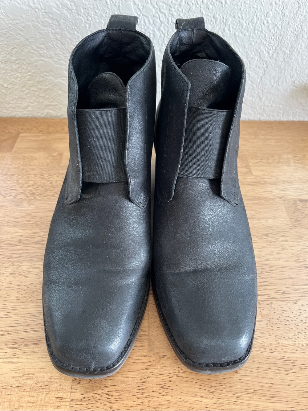 Eileen Fisher Black Leather Chelsea Booties